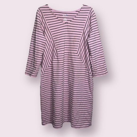 Croft & Barrow Striped Straight Dress - Long Sleeve Casual Everyday Fit, Size L - Picture 4 of 7